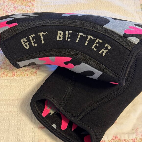 Bear Komplex Pink Camo Neoprene Compression Knee Sleeves - Picture 2 of 7